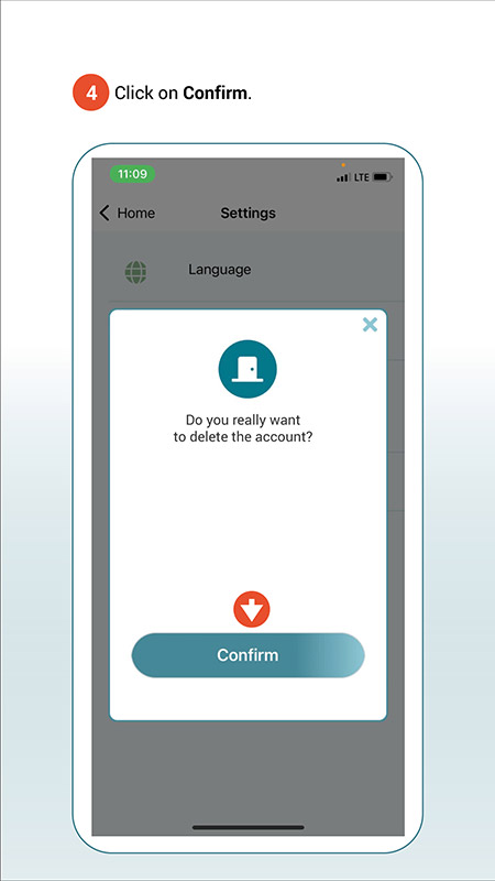 How to delete an account step 4